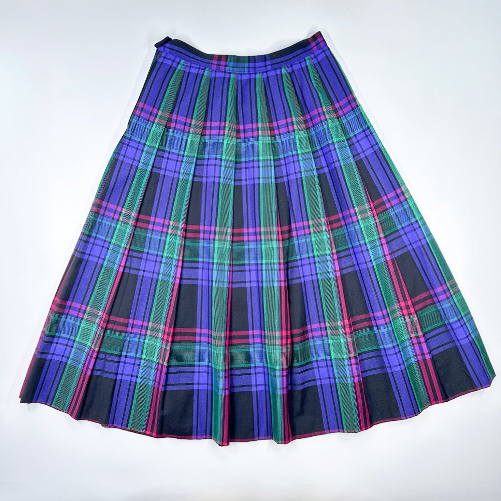 Vtg Dark Academia Midi Skirt Whimsigoth Witchy Witch Wednesday Wool Plaid